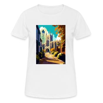 Canterbury Vintage Travel Poster WPA Souvenir - Women's Breathable T-Shirt - white - Front - AI Model Female 172 dark (172cm)
