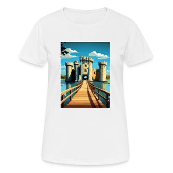 Château de Bodiam Vintage voyage affiche WPA Souvenir - T-shirt respirant Femme - blanc - Devant - AI Model Female 172 dark (172cm)