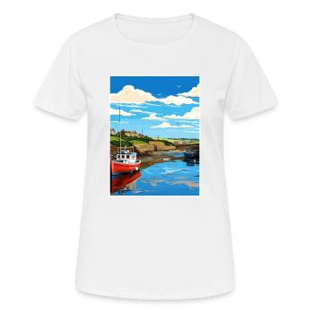 Bude Cornwall Vintage Reiseposter WPA Souvenir - Frauen T-Shirt atmungsaktiv - Weiß - Vorne - AI Model Female 172 dark (172cm)