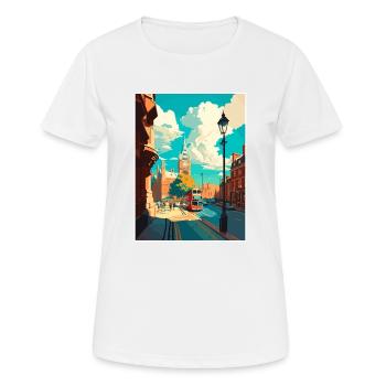 London England Vintage Travel Poster WPA Souvenir - Women's Breathable T-Shirt - white - Front - AI Model Female 172 dark (172cm)