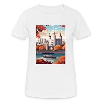 Tour De Londres Vintage Voyage Affiche WPA Souvenir - T-shirt respirant Femme - blanc - Devant - AI Model Female 172 dark (172cm)