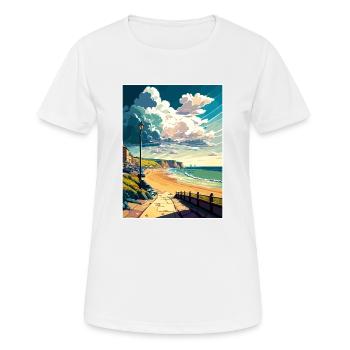 West Bay, Angleterre, Affiche de voyage vintage, Souvenir - T-shirt respirant Femme - blanc - Devant - AI Model Female 172 dark (172cm)