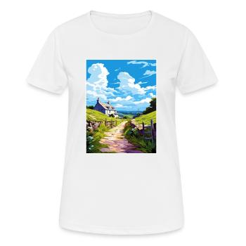 St Neot Cornouailles Affiche de voyage vintage souvenir - T-shirt respirant Femme - blanc - Devant - AI Model Female 172 dark (172cm)