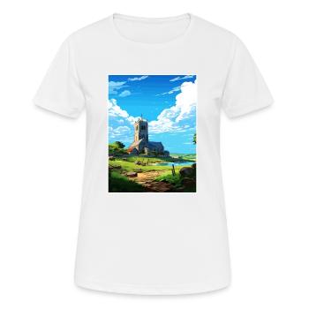 St Just Cornouailles Affiche de voyage vintage souvenir - T-shirt respirant Femme - blanc - Devant - AI Model Female 172 dark (172cm)