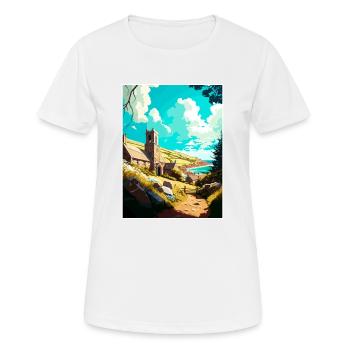 St. Agnes England Vintage Reiseposter Souvenir - Frauen T-Shirt atmungsaktiv - Weiß - Vorne - AI Model Female 172 dark (172cm)