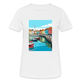 Weymouth England Vintage Reiseposter Souvenir - Frauen T-Shirt atmungsaktiv - Weiß - Vorne - AI Model Female 172 dark (172cm)