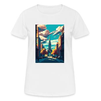 Glasgow Scotland Vintage Travel Poster Souvenir - Women's Breathable T-Shirt - white - Front - AI Model Female 172 dark (172cm)