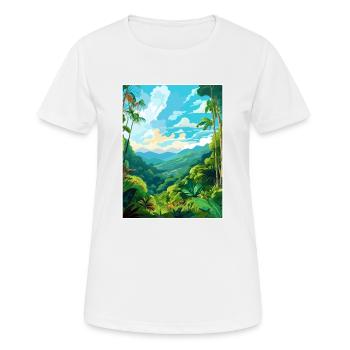 Amazone Rainforest Vintage voyage affiche Souvenir - T-shirt respirant Femme - blanc - Devant - AI Model Female 172 dark (172cm)