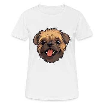 Brussels Griffon Dog Breed Watercolor Cartoon Kawa - Women's Breathable T-Shirt - white - Front - AI Model Female 172 dark (172cm)