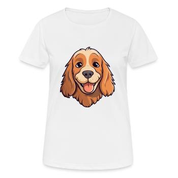 Englischer Cocker Spaniel Hunderasse Aquarell Cartoo - Frauen T-Shirt atmungsaktiv - Weiß - Vorne - AI Model Female 172 dark (172cm)