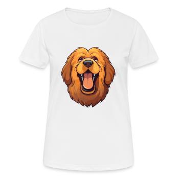 Tibetischer Mastiff Hunderasse Aquarell Karikatur Kawai - Frauen T-Shirt atmungsaktiv - Weiß - Vorne - AI Model Female 172 dark (172cm)