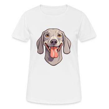 Weimaraner Hunderasse Aquarell Karikatur Kawaii Cli - Frauen T-Shirt atmungsaktiv - Weiß - Vorne - AI Model Female 172 dark (172cm)