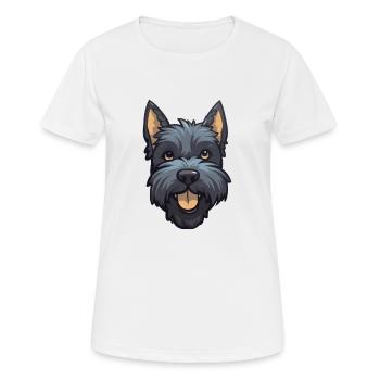 Scottish Terrier Dog Breed Watercolor Cartoon Kawa - Women's Breathable T-Shirt - white - Front - AI Model Female 172 dark (172cm)