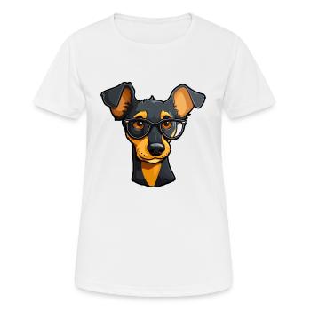 Manchester Terrier Dog Breed Watercolor Cartoon Ka - Women's Breathable T-Shirt - white - Front - AI Model Female 172 dark (172cm)