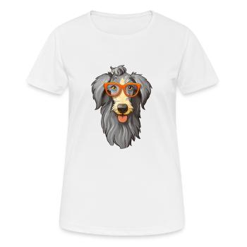 Scottish Deerhound Hunderasse Aquarell Karikatur Ka - Frauen T-Shirt atmungsaktiv - Weiß - Vorne - AI Model Female 172 dark (172cm)