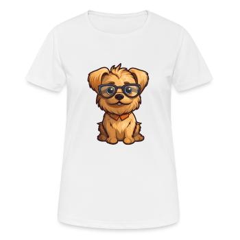 Norfolk Terrier Dog Breed Watercolor Cartoon Kawai - Women's Breathable T-Shirt - white - Front - AI Model Female 172 dark (172cm)