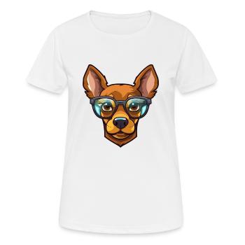 Miniatur Pinscher Hund Rasse Aquarell Cartoon Ka - Frauen T-Shirt atmungsaktiv - Weiß - Vorne - AI Model Female 172 dark (172cm)
