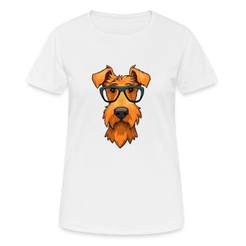 Irish Terrier Hunderasse Aquarell Karikatur Kawaii - Frauen T-Shirt atmungsaktiv - Weiß - Vorne - AI Model Female 172 dark (172cm)