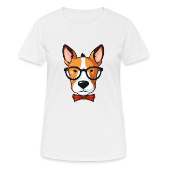 Miniature Bull Terrier Dog Breed Watercolor Cartoo - Women's Breathable T-Shirt - white - Front - AI Model Female 172 dark (172cm)