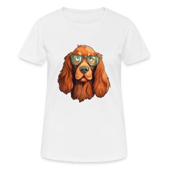 Irischer Setter Hund Rasse Aquarell Karikatur Kawaii G - Frauen T-Shirt atmungsaktiv - Weiß - Vorne - AI Model Female 172 dark (172cm)
