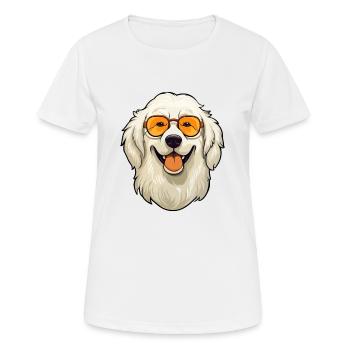 Great Pyrenees Dog Breed Watercolor Cartoon Kawaii - Women's Breathable T-Shirt - white - Front - AI Model Female 172 dark (172cm)