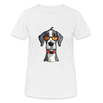 Great Dane Dog Breed Watercolor Cartoon Kawaii Gla - Women's Breathable T-Shirt - white - Front - AI Model Female 172 dark (172cm)