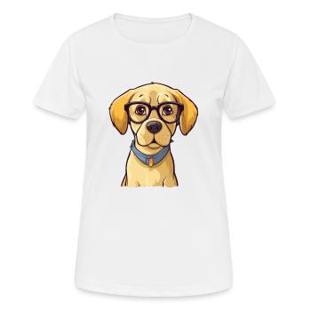 Labrador Retriever Hunderasse Aquarell Karikatur Ka - Frauen T-Shirt atmungsaktiv - Weiß - Vorne - AI Model Female 172 dark (172cm)
