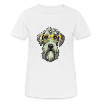 Irischer Wolfshund Hunderasse Aquarell Karikatur Kawai - Frauen T-Shirt atmungsaktiv - Weiß - Vorne - AI Model Female 172 dark (172cm)