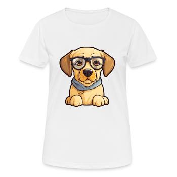 Labrador Retriever Hunderasse Aquarell Karikatur Ka - Frauen T-Shirt atmungsaktiv - Weiß - Vorne - AI Model Female 172 dark (172cm)