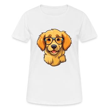 Golden Retriever Hunderasse Aquarell Cartoon Kawa - Frauen T-Shirt atmungsaktiv - Weiß - Vorne - AI Model Female 172 dark (172cm)