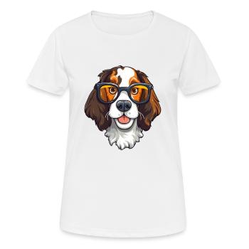 English Springer Spaniel Hunderasse Aquarellwagen - Frauen T-Shirt atmungsaktiv - Weiß - Vorne - AI Model Female 172 dark (172cm)