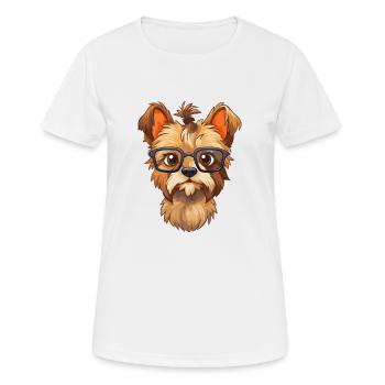 Yorkshire Terrier Hunderasse Aquarell Karikatur Kaw - Frauen T-Shirt atmungsaktiv - Weiß - Vorne - AI Model Female 172 dark (172cm)