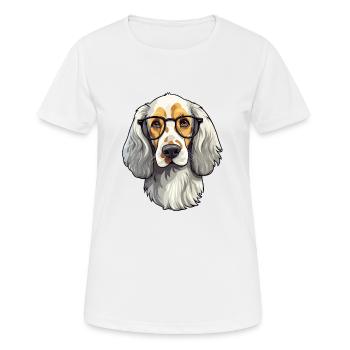 English Setter Dog Breed Watercolor Cartoon Kawaii - Women's Breathable T-Shirt - white - Front - AI Model Female 172 dark (172cm)
