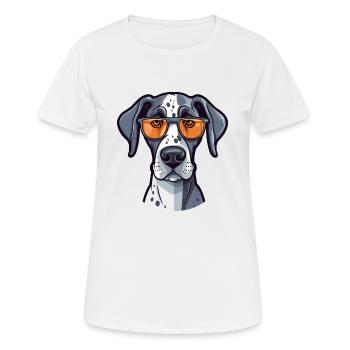 Great Dane Dog Breed Watercolor Cartoon Kawaii Gla - Women's Breathable T-Shirt - white - Front - AI Model Female 172 dark (172cm)
