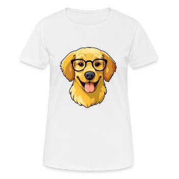 Golden Retriever Dog Breed Watercolor Cartoon Kawa - Women's Breathable T-Shirt - white - Front - AI Model Female 172 dark (172cm)
