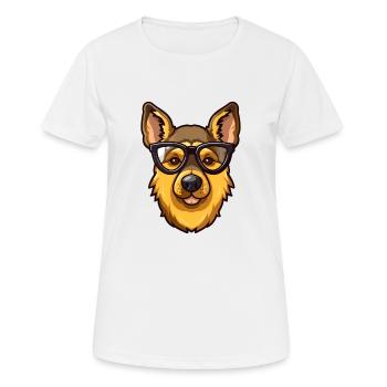 German Shepherd Dog Breed Watercolor Cartoon Kawai - Women's Breathable T-Shirt - white - Front - AI Model Female 172 dark (172cm)