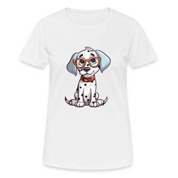 Dalmatinische Hunderasse Aquarell Karikatur Kawaii Glas - Frauen T-Shirt atmungsaktiv - Weiß - Vorne - AI Model Female 172 dark (172cm)