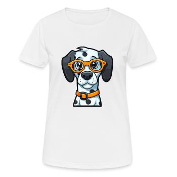 Dalmatinische Hunderasse Aquarell Karikatur Kawaii Glas - Frauen T-Shirt atmungsaktiv - Weiß - Vorne - AI Model Female 172 dark (172cm)