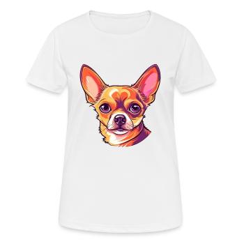 Chihuahua Dog Breed Watercolor Cartoon Kawaii Colo - Women's Breathable T-Shirt - white - Front - AI Model Female 172 dark (172cm)