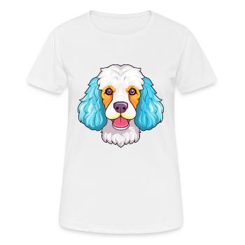 Caniche chien race aquarelle dessin animé kawaii colorfu - T-shirt respirant Femme - blanc - Devant - AI Model Female 172 dark (172cm)