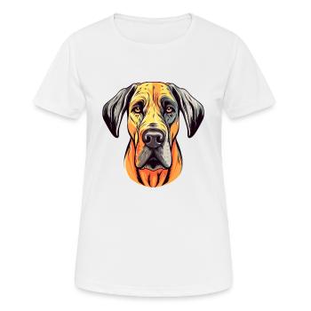 Große Dogge Hund Rasse Aquarell Karikatur Kawaii Col - Frauen T-Shirt atmungsaktiv - Weiß - Vorne - AI Model Female 172 dark (172cm)