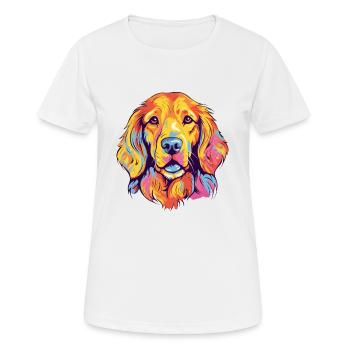 Golden Retriever Dog Breed Watercolor Cartoon Kawa - Women's Breathable T-Shirt - white - Front - AI Model Female 172 dark (172cm)