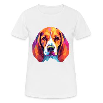 Beagle Dog Breed Watercolor Cartoon Kawaii Colorfu - Women's Breathable T-Shirt - white - Front - AI Model Female 172 dark (172cm)