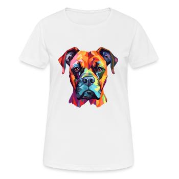 Boxer chien race aquarelle dessin animé kawaii coloré - T-shirt respirant Femme - blanc - Devant - AI Model Female 172 dark (172cm)