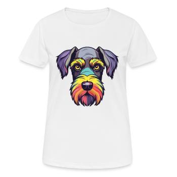Miniature Schnauzer chien race aquarelle dessin animé K - T-shirt respirant Femme - blanc - Devant - AI Model Female 172 dark (172cm)