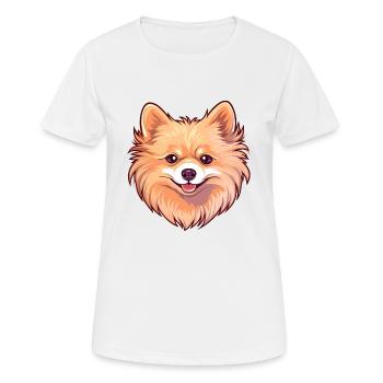 Pommersche Hunderasse Aquarell Karikatur Kawaii Col - Frauen T-Shirt atmungsaktiv - Weiß - Vorne - AI Model Female 172 dark (172cm)