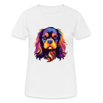 Cavalier King Charles Spaniel Hunderasse Aquarell - Frauen T-Shirt atmungsaktiv - Weiß - Vorne - AI Model Female 172 dark (172cm)