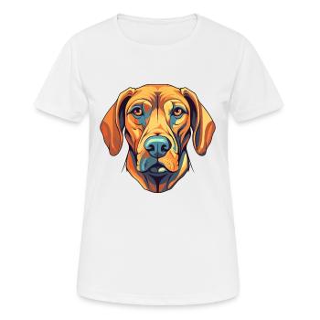 Rhodesian Ridgeback chien race aquarelle dessin animé K - T-shirt respirant Femme - blanc - Devant - AI Model Female 172 dark (172cm)