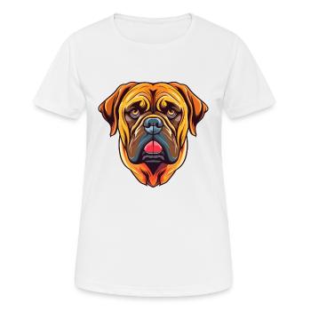 Bullmastiff chien race aquarelle dessin animé Kawaii Co - T-shirt respirant Femme - blanc - Devant - AI Model Female 172 dark (172cm)