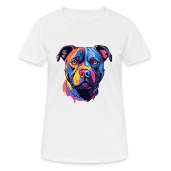 Staffordshire Bull Terrier Chien Race Aquarelle Ca - T-shirt respirant Femme - blanc - Devant - AI Model Female 172 dark (172cm)
